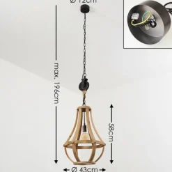 Luminaires Rustiques-hofstein Suspension Sonderjylland Bois clair, 1 lumière