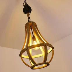 Luminaires Rustiques-hofstein Suspension Sonderjylland Bois clair, 1 lumière