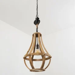 Luminaires Rustiques-hofstein Suspension Sonderjylland Bois clair, 1 lumière