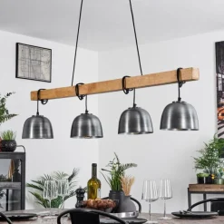 Luminaires Scandinaves-hofstein Suspension Sontey Écru, Noir, 4 lumières