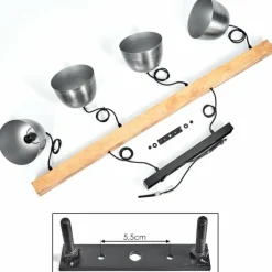 Luminaires Scandinaves-hofstein Suspension Sontey Écru, Noir, 4 lumières