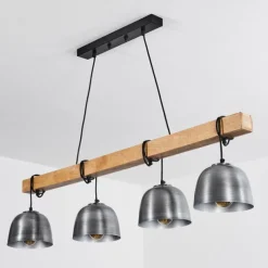 Luminaires Scandinaves-hofstein Suspension Sontey Écru, Noir, 4 lumières