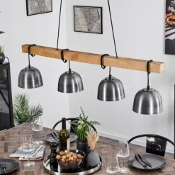 Luminaires Scandinaves-hofstein Suspension Sontey Écru, Noir, 4 lumières