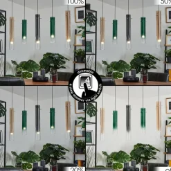 Suspension Verre Fumé-hofstein Suspension Souffort LED Chrome, 5 lumières