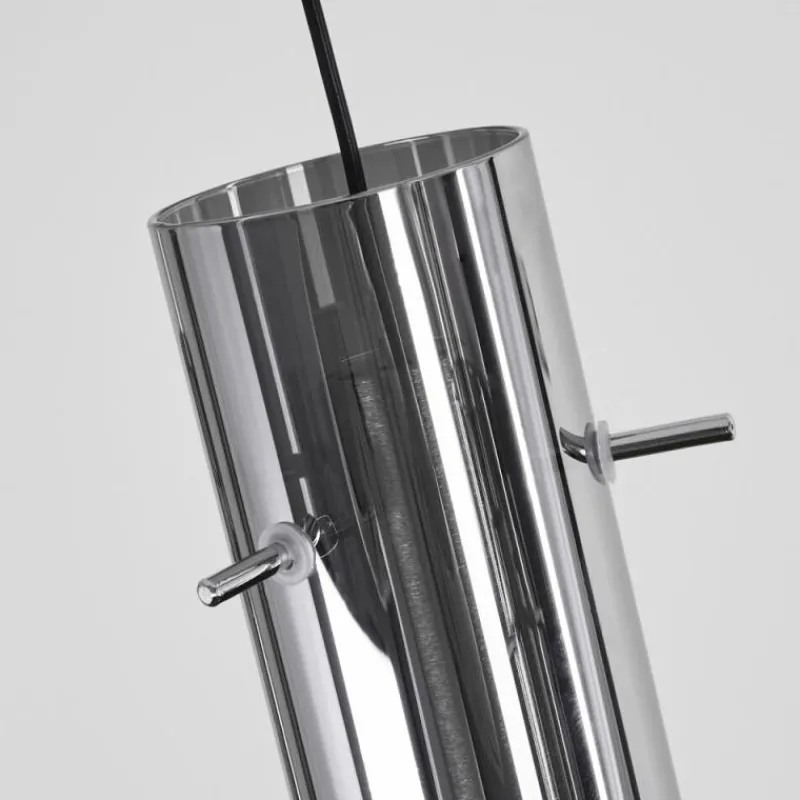 Suspension Verre Fumé-hofstein Suspension Souffort LED Chrome, 5 lumières