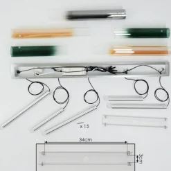 Suspension Verre Fumé-hofstein Suspension Souffort LED Chrome, 5 lumières