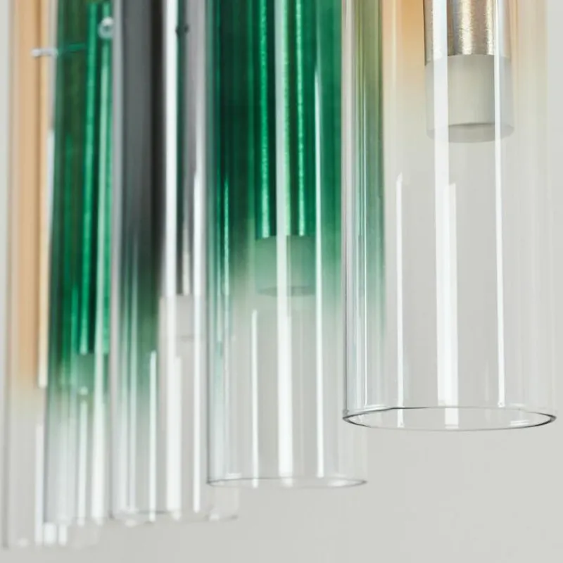 Suspension Verre Fumé-hofstein Suspension Souffort LED Chrome, 5 lumières