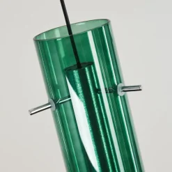 Suspension Verre Fumé-hofstein Suspension Souffort LED Chrome, 5 lumières