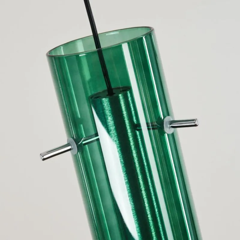 Suspension Verre Fumé-hofstein Suspension Souffort LED Chrome, 5 lumières