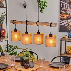 Lampes En Tissu-hofstein Suspension Soungou Écru, Noir, 4 lumières