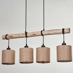 Lampes En Tissu-hofstein Suspension Soungou Écru, Noir, 4 lumières
