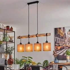 Lampes En Tissu-hofstein Suspension Soungou Écru, Noir, 4 lumières