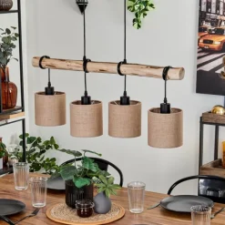 Lampes En Tissu-hofstein Suspension Soungou Écru, Noir, 4 lumières