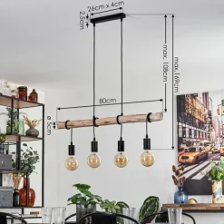 Luminaires Scandinaves-hofstein Suspension Soungou Écru, Noir, 4 lumières