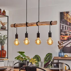 Luminaires Scandinaves-hofstein Suspension Soungou Écru, Noir, 4 lumières