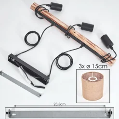 Lampes En Tissu-hofstein Suspension Soungou Écru, Noir, 3 lumières