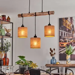 Lampes En Tissu-hofstein Suspension Soungou Écru, Noir, 3 lumières