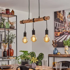 Luminaires Scandinaves-hofstein Suspension Soungou Écru, Noir, 3 lumières