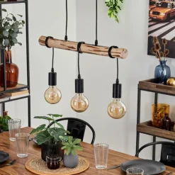 Luminaires Scandinaves-hofstein Suspension Soungou Écru, Noir, 3 lumières