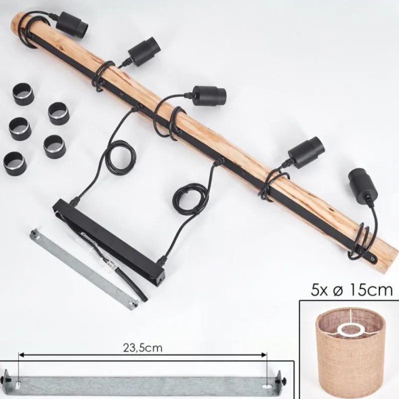 Lampes En Tissu-hofstein Suspension Soungou Écru, Noir, 5 lumières