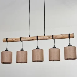 Lampes En Tissu-hofstein Suspension Soungou Écru, Noir, 5 lumières