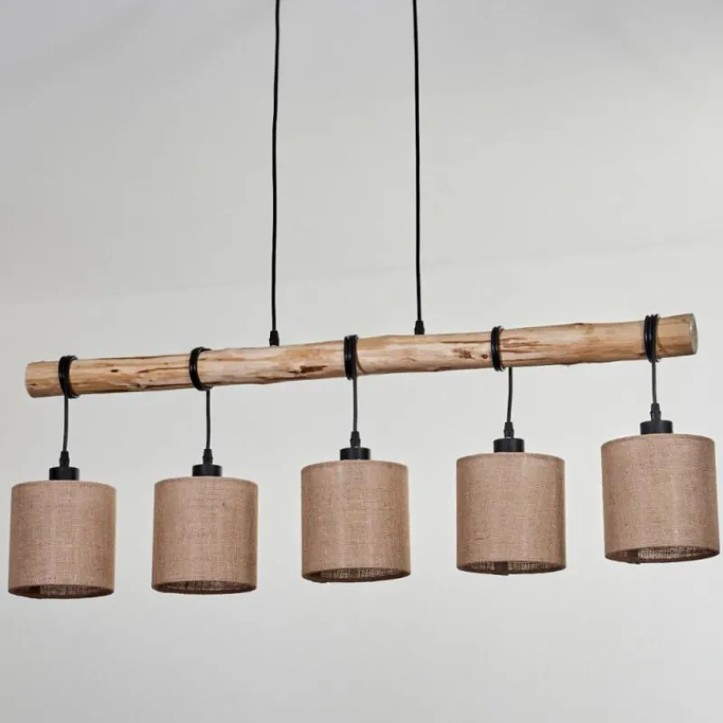 Lampes En Tissu-hofstein Suspension Soungou Écru, Noir, 5 lumières