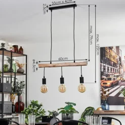 Luminaires Scandinaves-hofstein Suspension Soungou Écru, Noir, 3 lumières