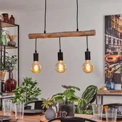 Luminaires Scandinaves-hofstein Suspension Soungou Écru, Noir, 3 lumières