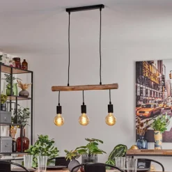 Luminaires Scandinaves-hofstein Suspension Soungou Écru, Noir, 3 lumières