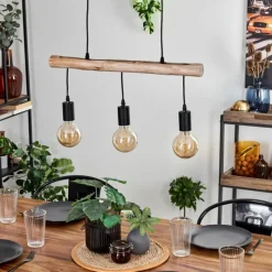 Luminaires Scandinaves-hofstein Suspension Soungou Écru, Noir, 3 lumières