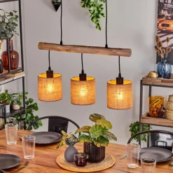 Lampes En Tissu-hofstein Suspension Soungou Écru, Noir, 3 lumières