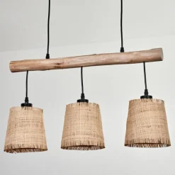 Luminaires Scandinaves-hofstein Suspension Soungou Écru, Noir, 3 lumières