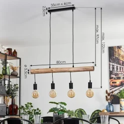 Luminaires Scandinaves-hofstein Suspension Soungou Écru, Noir, 4 lumières