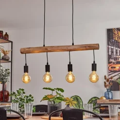 Luminaires Scandinaves-hofstein Suspension Soungou Écru, Noir, 4 lumières