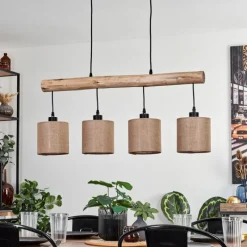 Lampes En Tissu-hofstein Suspension Soungou Écru, Noir, 4 lumières