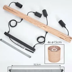 Lampes En Tissu-hofstein Suspension Soungou Écru, Noir, 4 lumières