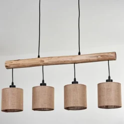 Lampes En Tissu-hofstein Suspension Soungou Écru, Noir, 4 lumières