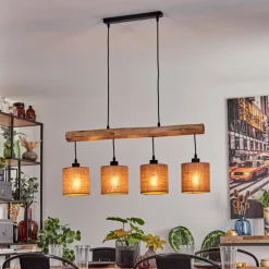 Lampes En Tissu-hofstein Suspension Soungou Écru, Noir, 4 lumières