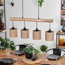 Lampes En Tissu-hofstein Suspension Soungou Écru, Noir, 4 lumières