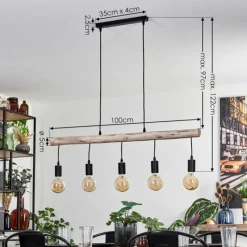 Luminaires Scandinaves-hofstein Suspension Soungou Écru, Noir, 5 lumières