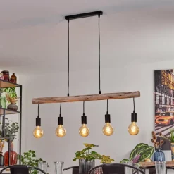 Luminaires Scandinaves-hofstein Suspension Soungou Écru, Noir, 5 lumières