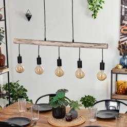 Luminaires Scandinaves-hofstein Suspension Soungou Écru, Noir, 5 lumières