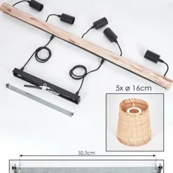 Luminaires Scandinaves-hofstein Suspension Soungou Écru, Noir, 5 lumières