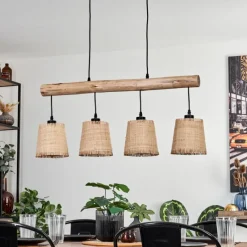 Luminaires Scandinaves-hofstein Suspension Soungou Écru, Noir, 4 lumières