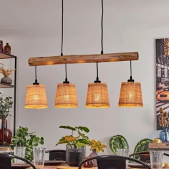 Luminaires Scandinaves-hofstein Suspension Soungou Écru, Noir, 4 lumières