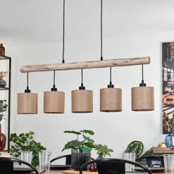 Luminaires Scandinaves-hofstein Suspension Soungou Écru, Noir, 5 lumières