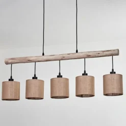 Luminaires Scandinaves-hofstein Suspension Soungou Écru, Noir, 5 lumières