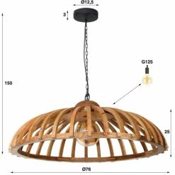 Style Boho-Chic-hofstein Suspension Span Anthracite, 1 lumière