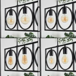 Lampes Vintages & Rétros-hofstein Suspension Srelau Noir, 4 lumières