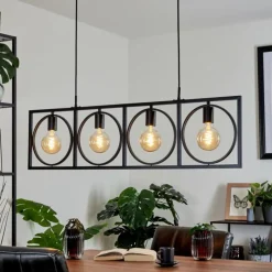 Lampes Vintages & Rétros-hofstein Suspension Srelau Noir, 4 lumières